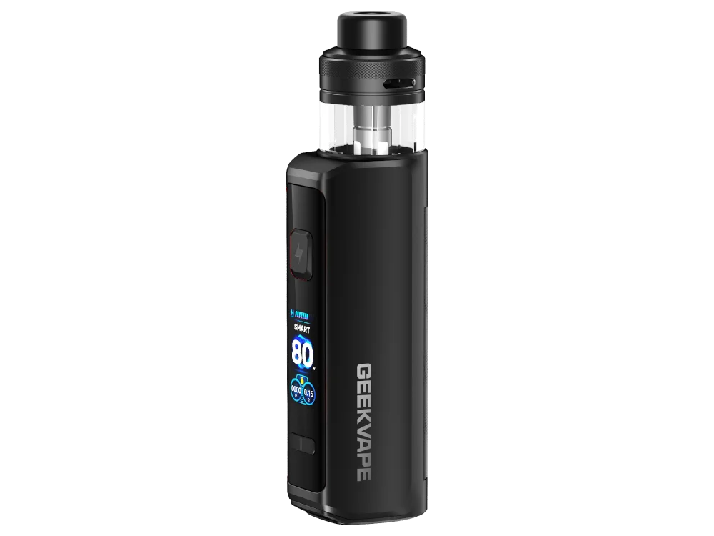 geekvape_aegis_force_kit_carbon-black_1000x750.png GeekVape Aegis Force E-Zigaretten Set in Schwarz, Box-Mod mit aufgesetztem Tank, Frontansicht