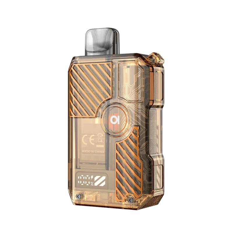 Aspire Gotek X3 Kit in transparentem Gold mit Carbonmuster-Gehäuse, Frontansicht