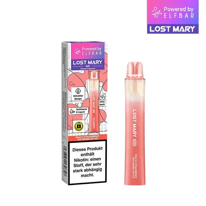 Peach-Strawberry-Watermelon-Ice.jpg Lost Mary - 800 Einweg E-Zigarette - Peach Strawberry Watermelon Ice