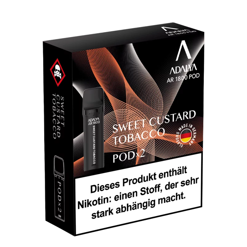 2x Adalya AR1800 Prefilled Pod - Sweet Custard Tobacco