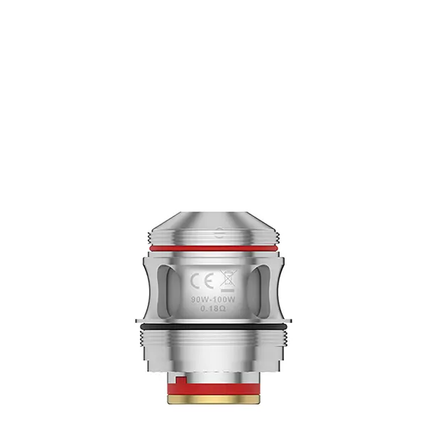 uwell-v-coils-1.jpg Uwell V-Coil Verdampferkopf in Silber mit roten O-Ringen, Frontalansicht – 2x Uwell V-Coil Verdampferkopf