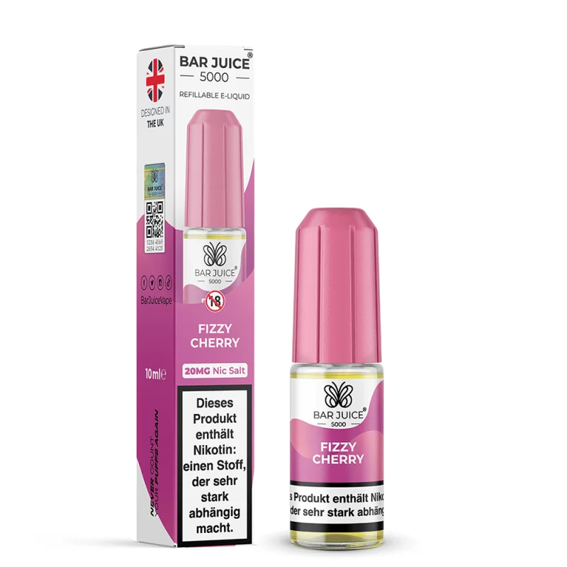 BAJ208_800x800.png?ts=1763984430 Bar Juice 5000 Fizzy Cherry Nikotinsalz-Liquid 10ml – pink-rote Flasche mit Beipackzettel und Verpackung