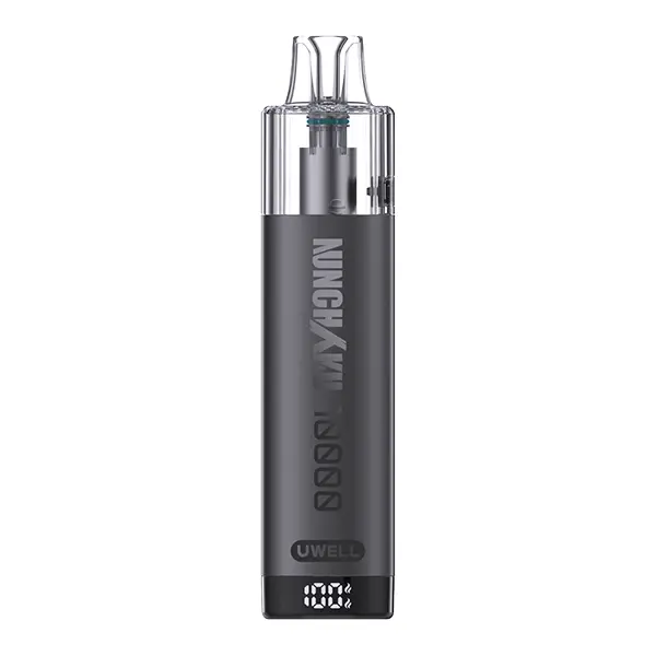 uwell-nchku-10000-refillable-pod-kit-1.jpg Uwell Nchku 10000 Refillable Pod Kit in Dunkelgrau, schlankes Pod-System mit transparentem Mundstück