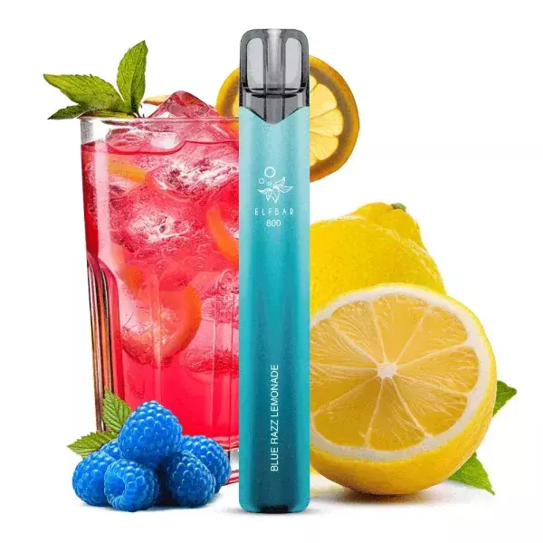 ELFB102_600x600.png Elfbar 800 Einweg E-Zigarette in Türkis, Geschmack Blue Razz Lemonade, vor Himbeeren und Zitrone