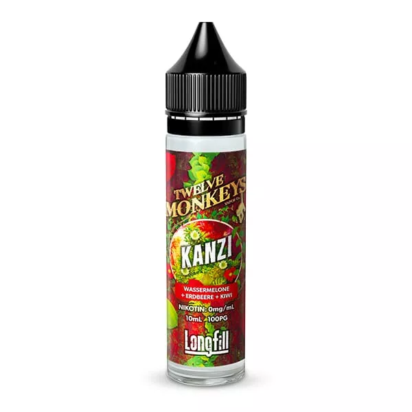 Twelve Monkeys Kanzi Longfill 50ml Flasche, Vorderansicht auf weißem Hintergrund