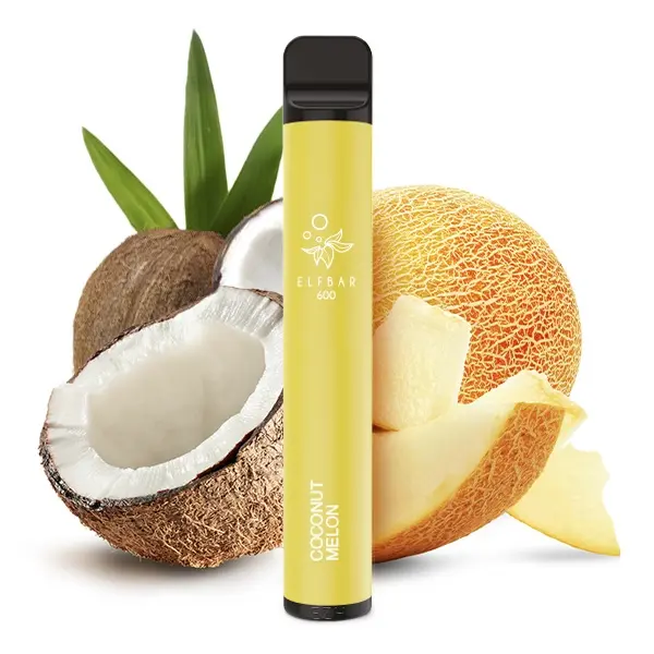 Elfbar 600 Einweg E-Zigarette in Gelb, Kokos-Melone Geschmack, 20mg/ml Nikotin