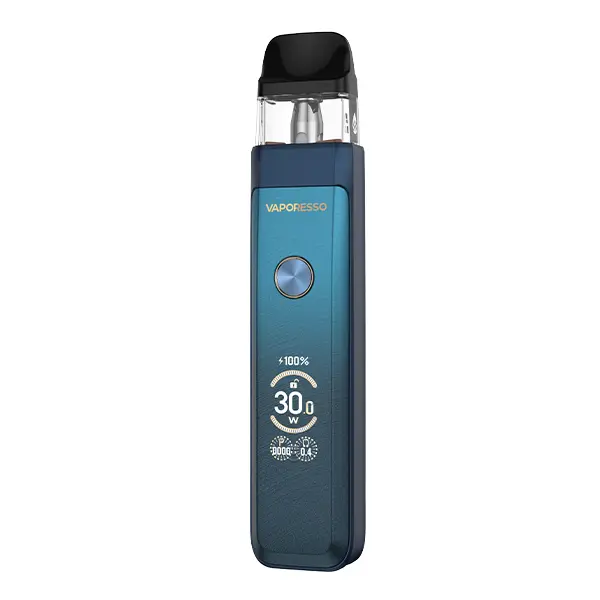 Vaporesso Xros Pro 2 Pod Kit in Blau, kompaktes Pod-System mit sichtbarem Liquid-Tank und 30W-Anzeige