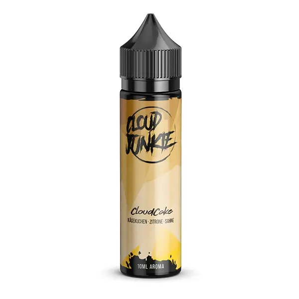 Cloud Junkie CloudCake Longfill 60ml Flasche mit goldenem Label auf weißem Hintergrund