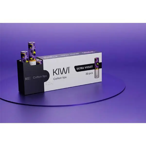 source33009.jpg Kiwi Pod Kit E-Zigarette Filter – 20er-Packung in weißer Box auf lila Hintergrund