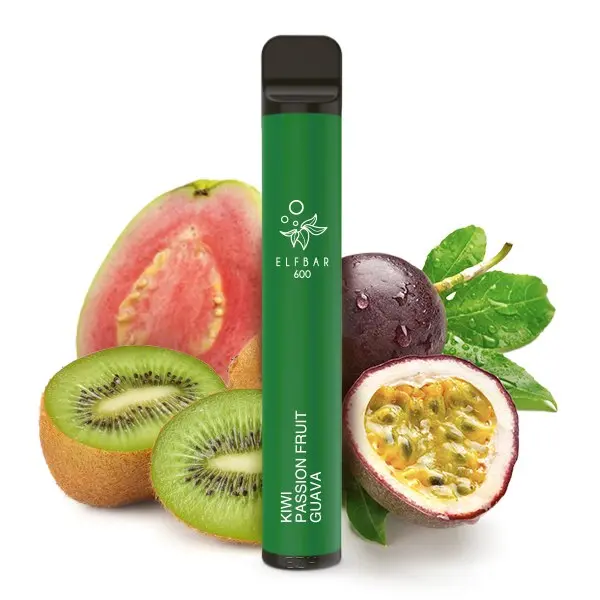 Elfbar 600 Einweg E-Zigarette Kiwi Passion Fruit Guava in Grün, 20mg/ml, mit Kiwi, Maracuja und Guave