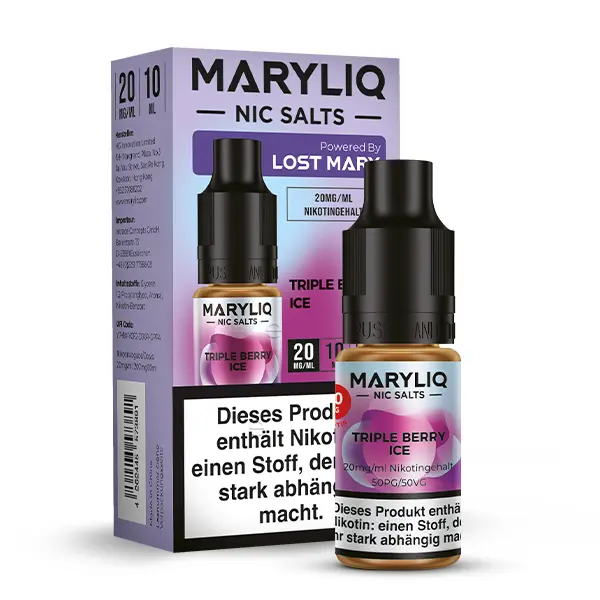 Elfbar Maryliq Triple Berry Ice Nikotinsalz-Liquid, zwei Flaschen 10mg und 20mg im Set