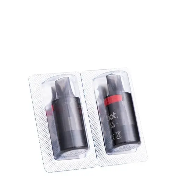 source848199.jpg DotMod Switch R Ersatz-Pod 0,8 Ohm, zwei einzeln eingeschweißte graue Pods mit rotem Akzent nebeneinander