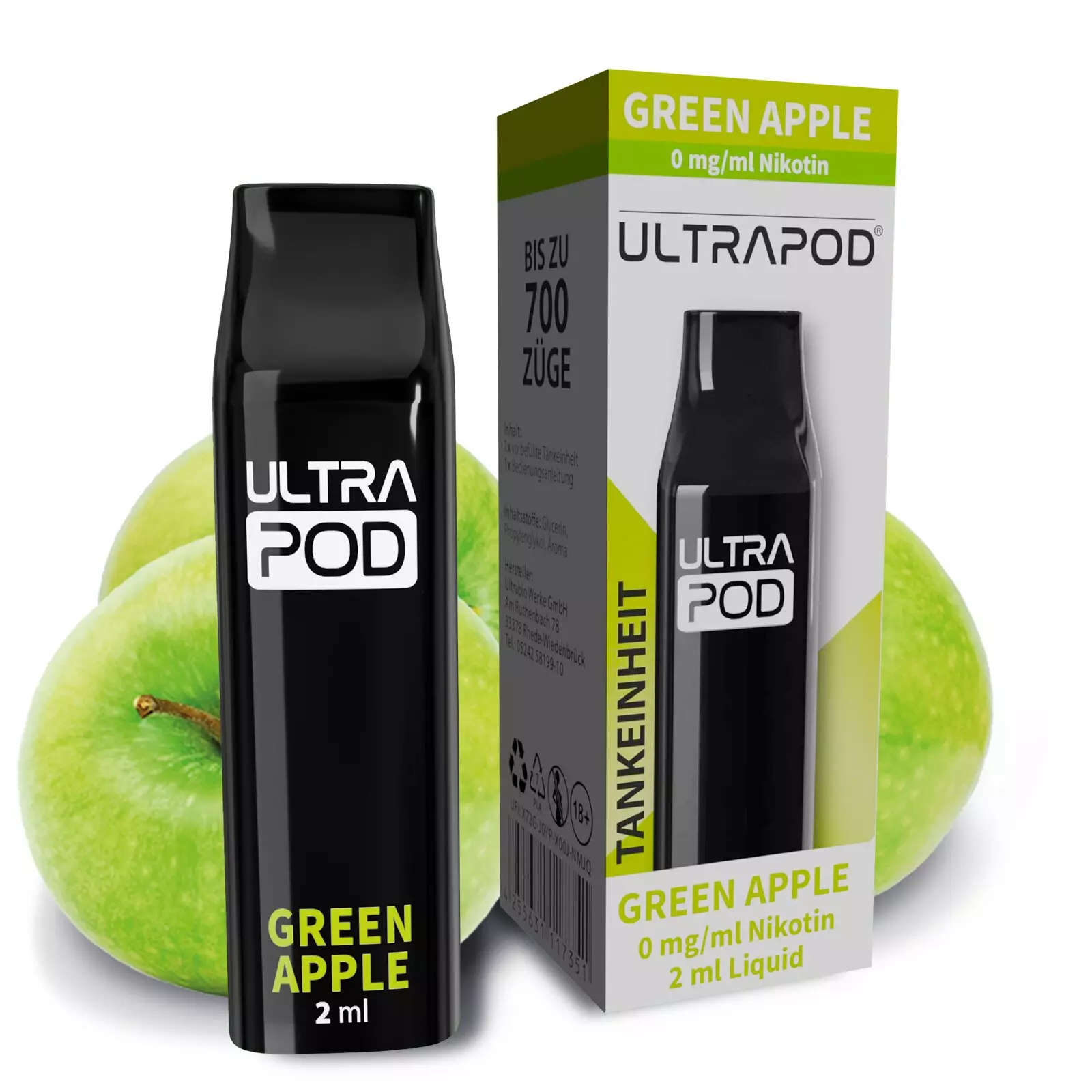 ultrapod-green-apple-0mg.jpg Ultrapod Prefilled Pod - Green Apple