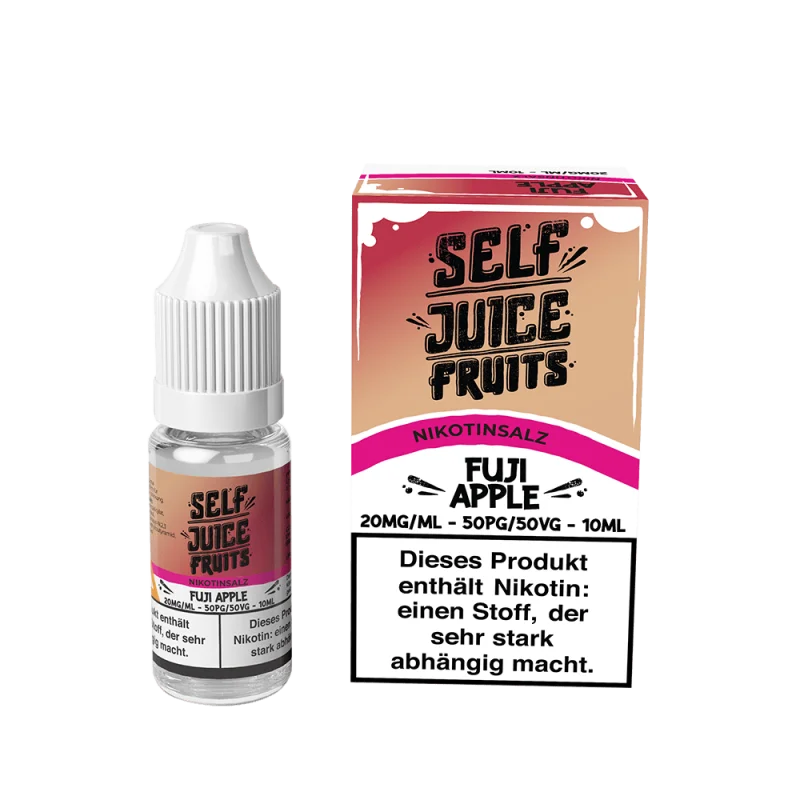 Self Juice Fruits Fuji Apple 10ml Nikotinsalz-Liquid, pinke Flasche mit Kartonverpackung