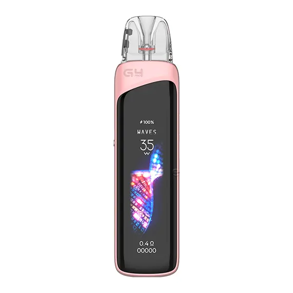 uwell-caliburn-g4-pro-pod-kit-7.jpg Uwell Caliburn G4 Pro Pod Kit in Pink mit Display, Frontansicht auf weißem Hintergrund