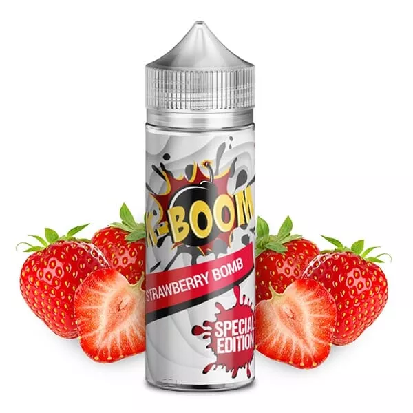 K-Boom Strawberry Bomb Longfill 120ml Flasche, Special Edition, mit frischen Erdbeeren