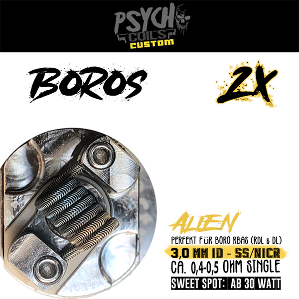 2x Psycho Coils - Boros Coil 0.4-0.5 Ohm