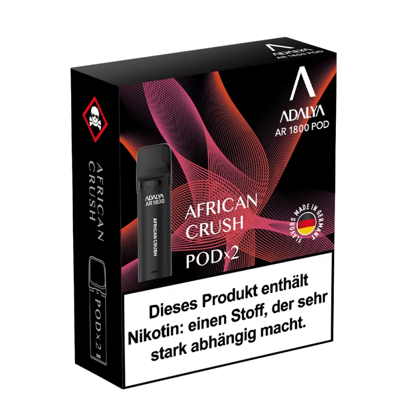2x Adalya AR1800 Prefilled Pod - African Crush