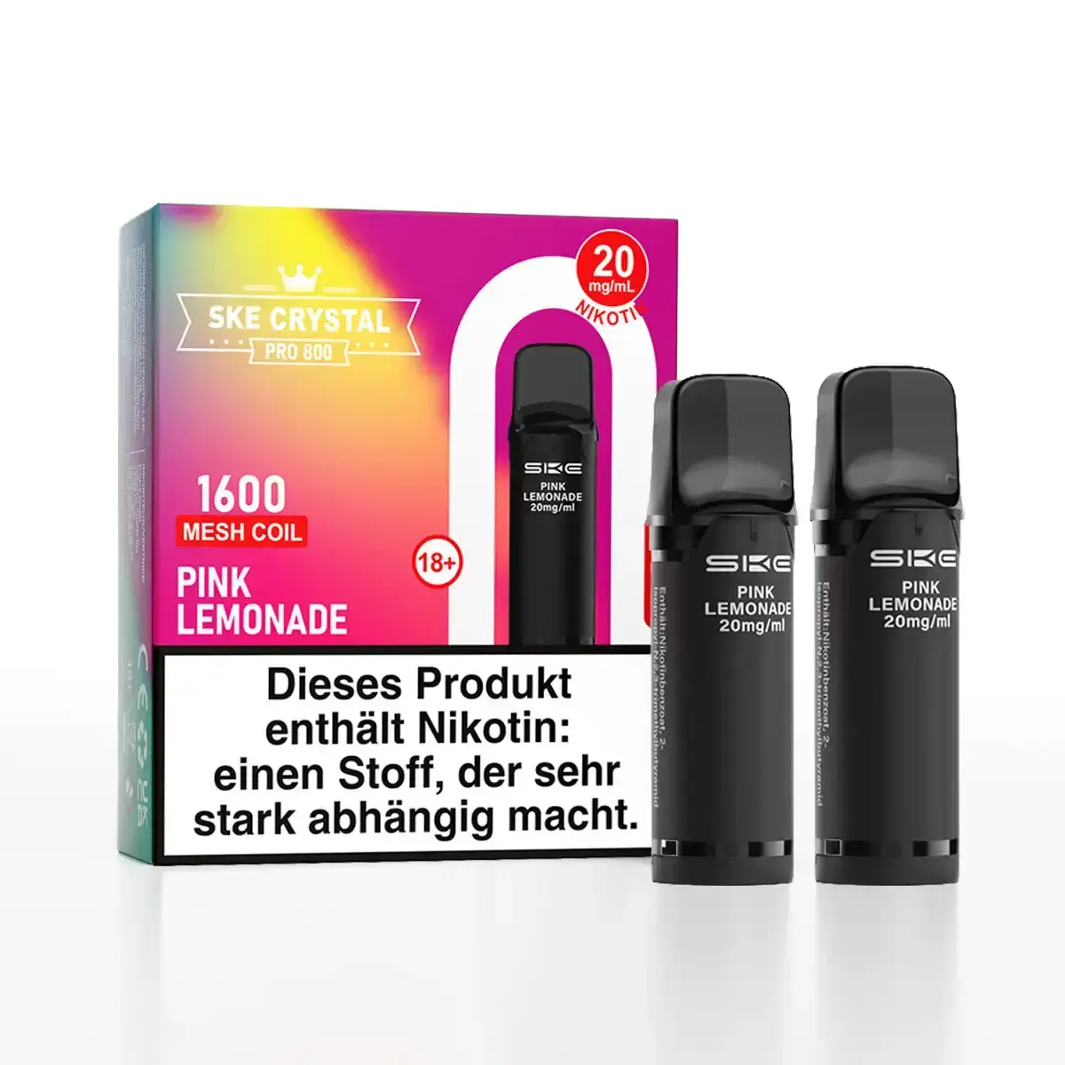 2x SKE - Crystal 800 Pro Prefilled Pod - Pink Lemonade