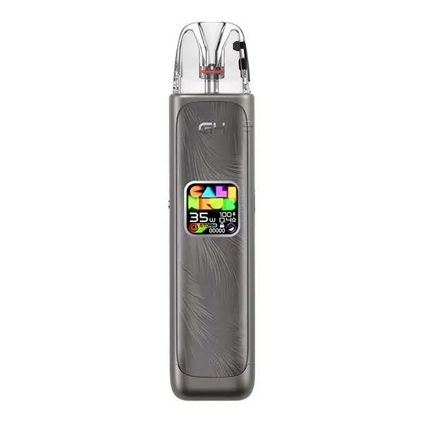 Uwell Caliburn G4 Pod Kit in Gunmetal Grey – mattgrauer Akkuträger mit gebürstetem Finish, farbigem Display und transparentem Pod