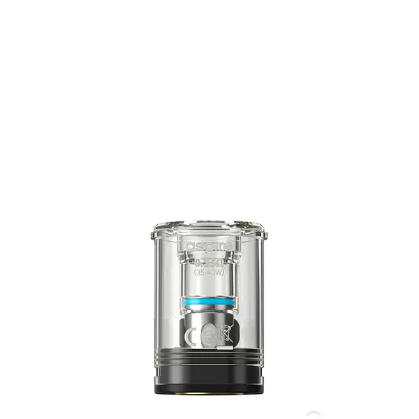 Aspire Magnum Ersatz-Pod, transparenter Pod mit blauem Ring, Draufsicht auf den offenen Tank