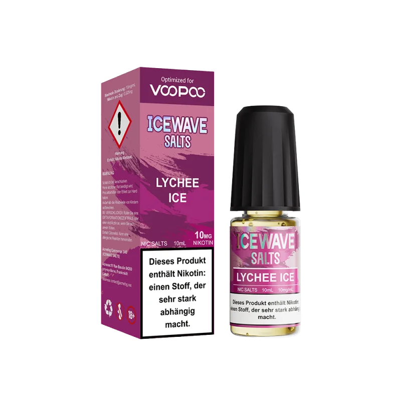 WAV310_800x800.png?ts=1763551985 Icewave Salts Lychee Ice 10ml Nikotinsalz-Liquid – pinke Verpackung mit Flasche, Vorder- und Seitenansicht