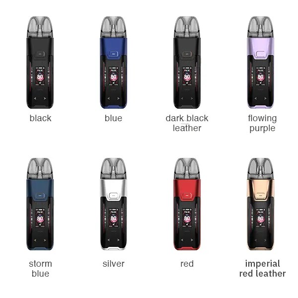 Vaporesso Luxe XR Max 2 Pod Kit Farbübersicht: alle 8 Varianten von Black bis Imperial Red Leather