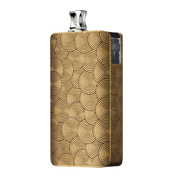 DotMod dotPod Max Kit Ripple Edition in Gold – seitliche Ansicht mit geprägtem Wellenmuster