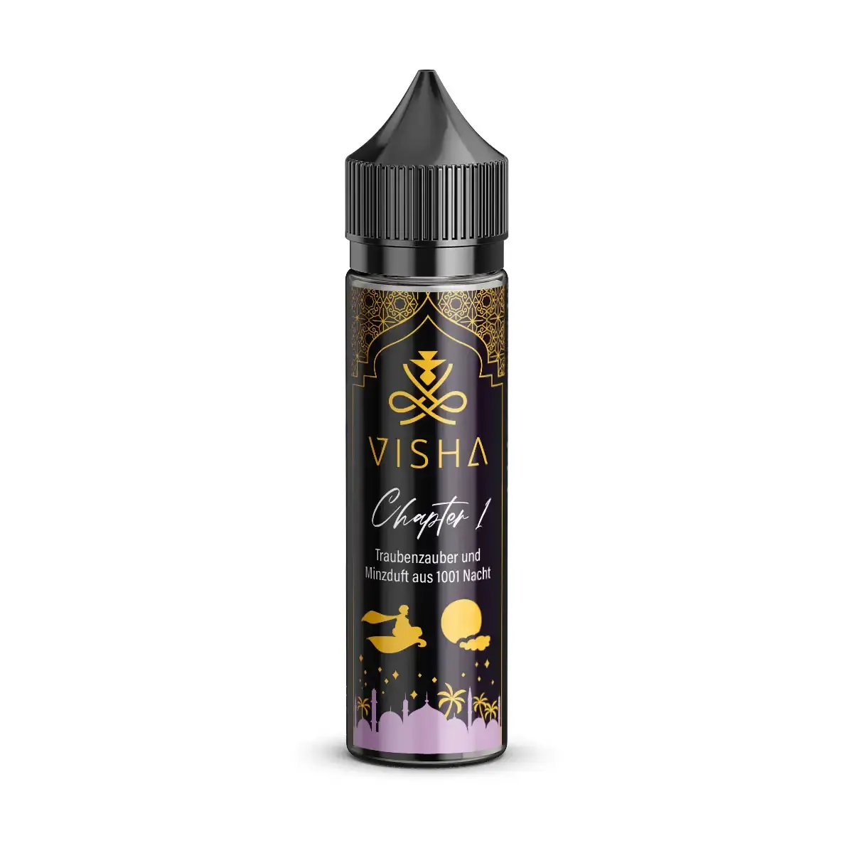 Visha Chapter 1 Longfill 60ml Flasche mit dunklem Etikett und lila-goldenen Akzenten