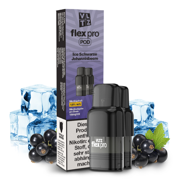 2x VLTZ Flex Pro - Ice Schwarze Johannisbeere - Prefilled Pod 16mg/ml