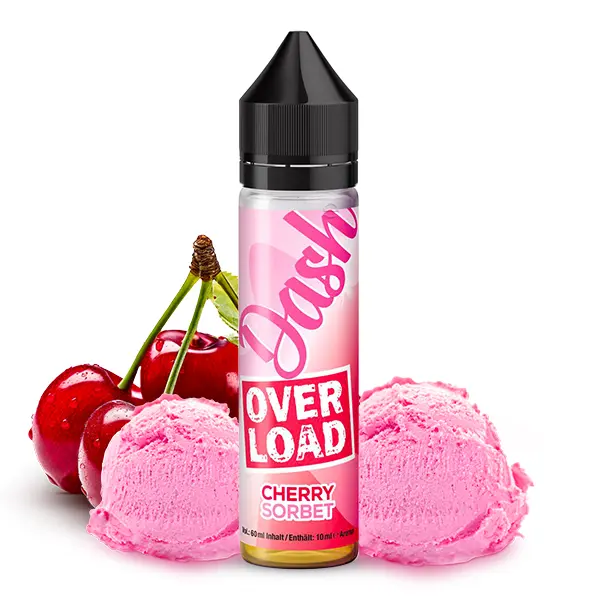 dash-liquids-overload-cherry-sorbet-1.jpg Dash Liquids Overload Cherry Sorbet Longfill-Flasche 20ml mit Kirschen und Eiskugeln