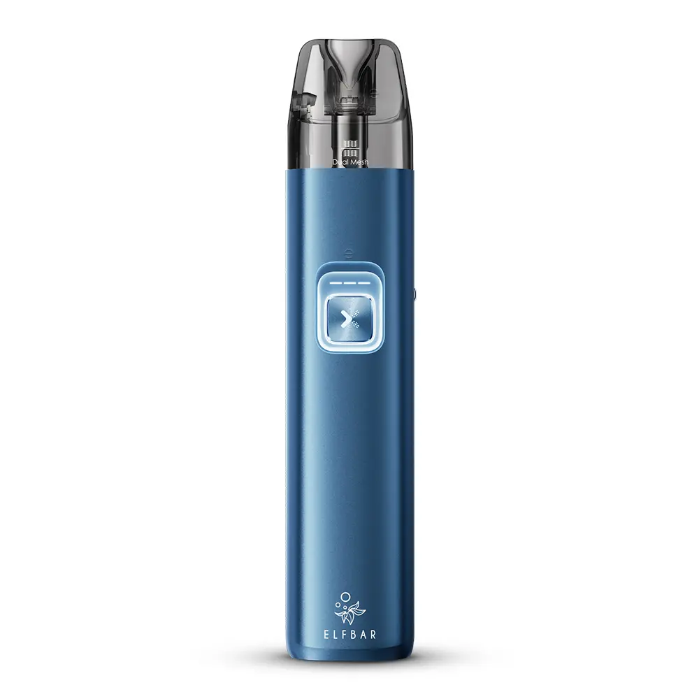 elfbar-elfx-2-ocean-blue-1.jpg Elfbar ELFX 2 Refillable Kit in Blau, schlankes Pod-System mit transparentem Tank, Freisteller