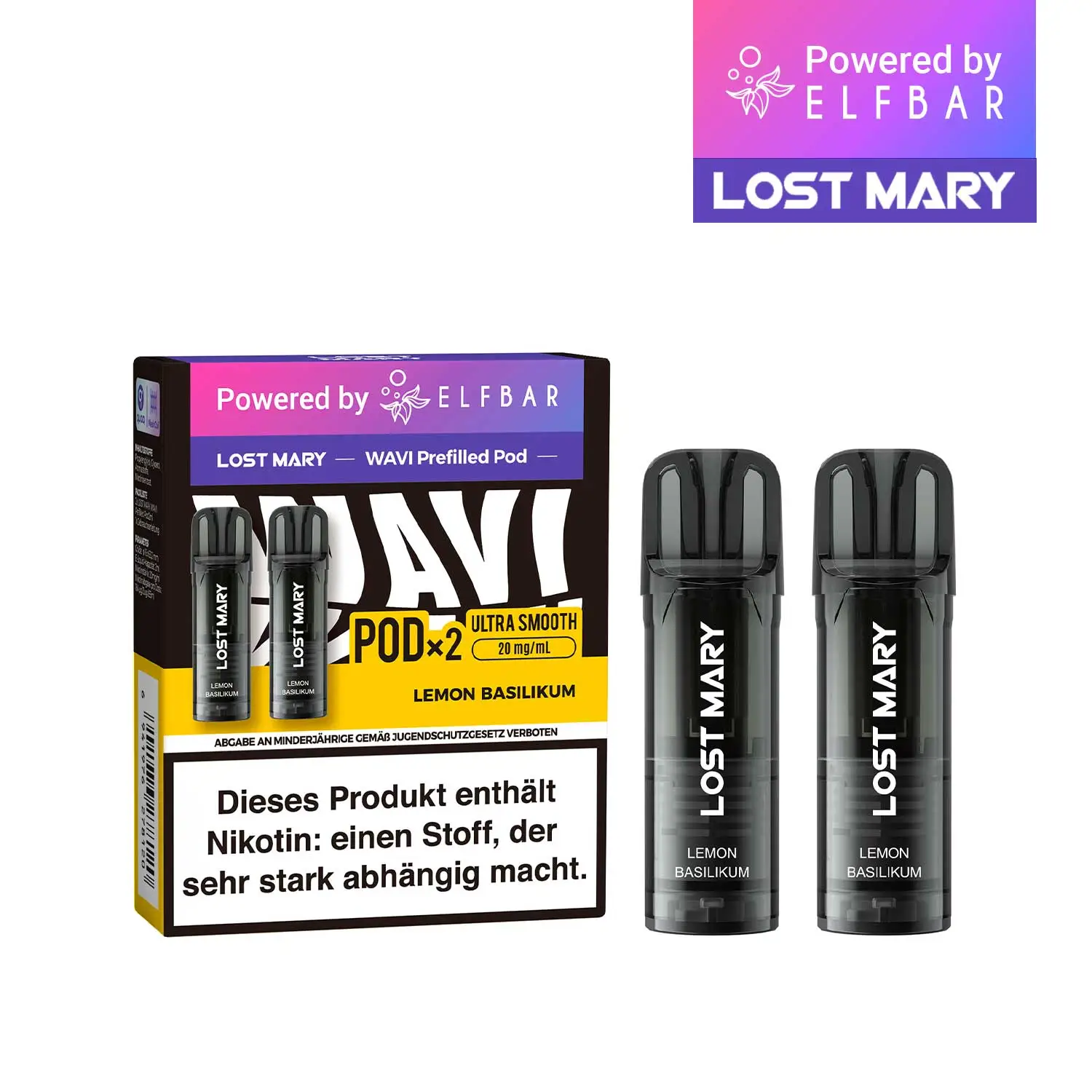 2x Lost Mary Wavi Pod - Lemon Basilikum
