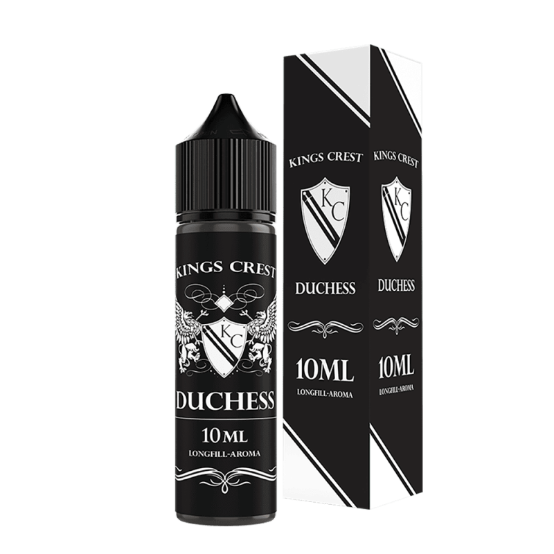 Kings Crest Duchess Longfill 10ml in schwarzer Flasche mit schwarz-weißer Verpackungsbox
