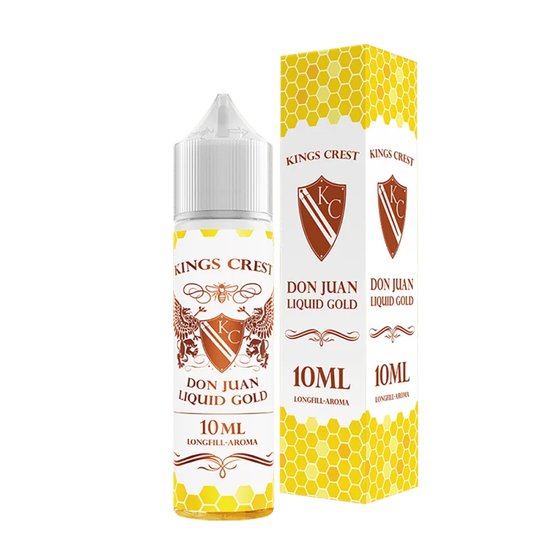 KIC107_800x800.png?ts=1763623835 Kings Crest Don Juan Liquid Gold Longfill 10ml Flasche mit gelber Verpackungsbox