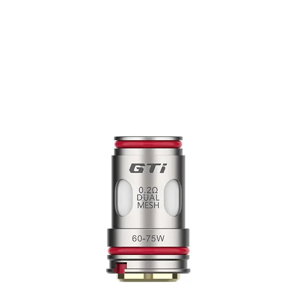Vaporesso GTI Dual Mesh Coil Verdampferkopf, einzelner Ersatzcoil in Silber mit rotem Ring