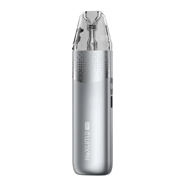 oxva-nexlim-2-mini-pod-kit-2.jpg Oxva NeXlim 2 Mini Pod Kit in Silber – kompaktes Pod-System mit transparentem Tank, Frontansicht