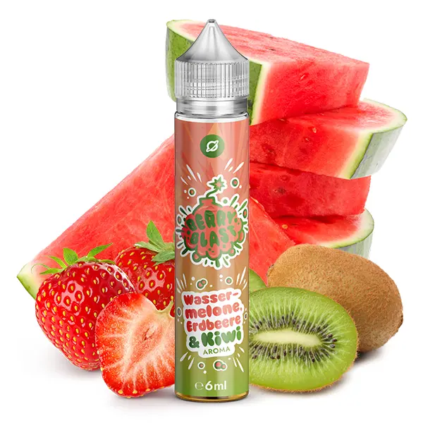 Flavorverse Berry Blast Longfill 60ml – Wassermelone, Erdbeere & Kiwi, Flasche mit Früchten