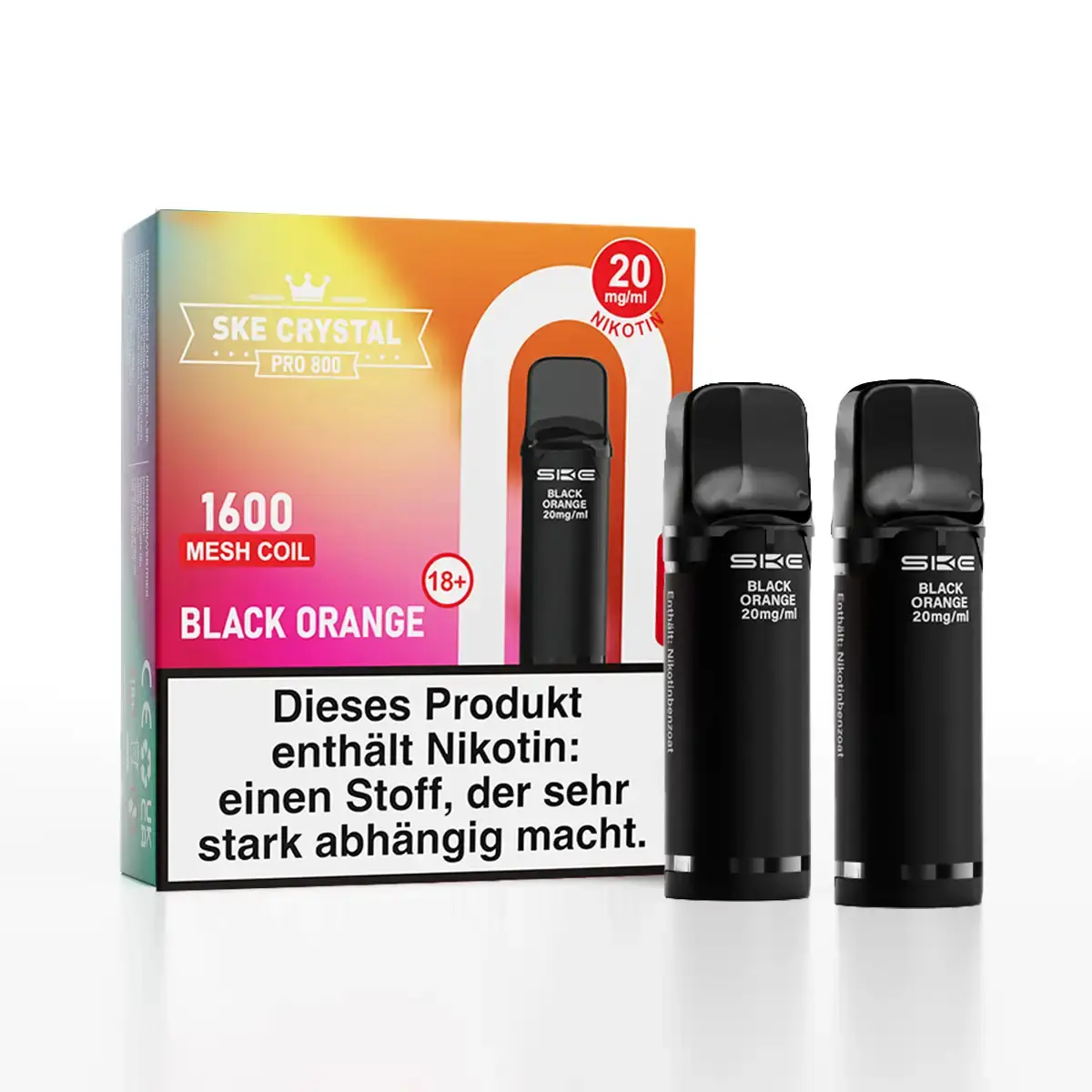 2x SKE - Crystal 800 Pro Prefilled Pod - Black Orange
