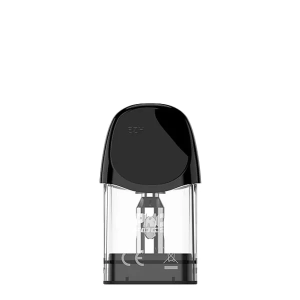 Einzelner transparenter Uwell Caliburn A3 Ersatz-Pod 1,0 Ohm mit sichtbarer Coil, schwarzes Mundstück