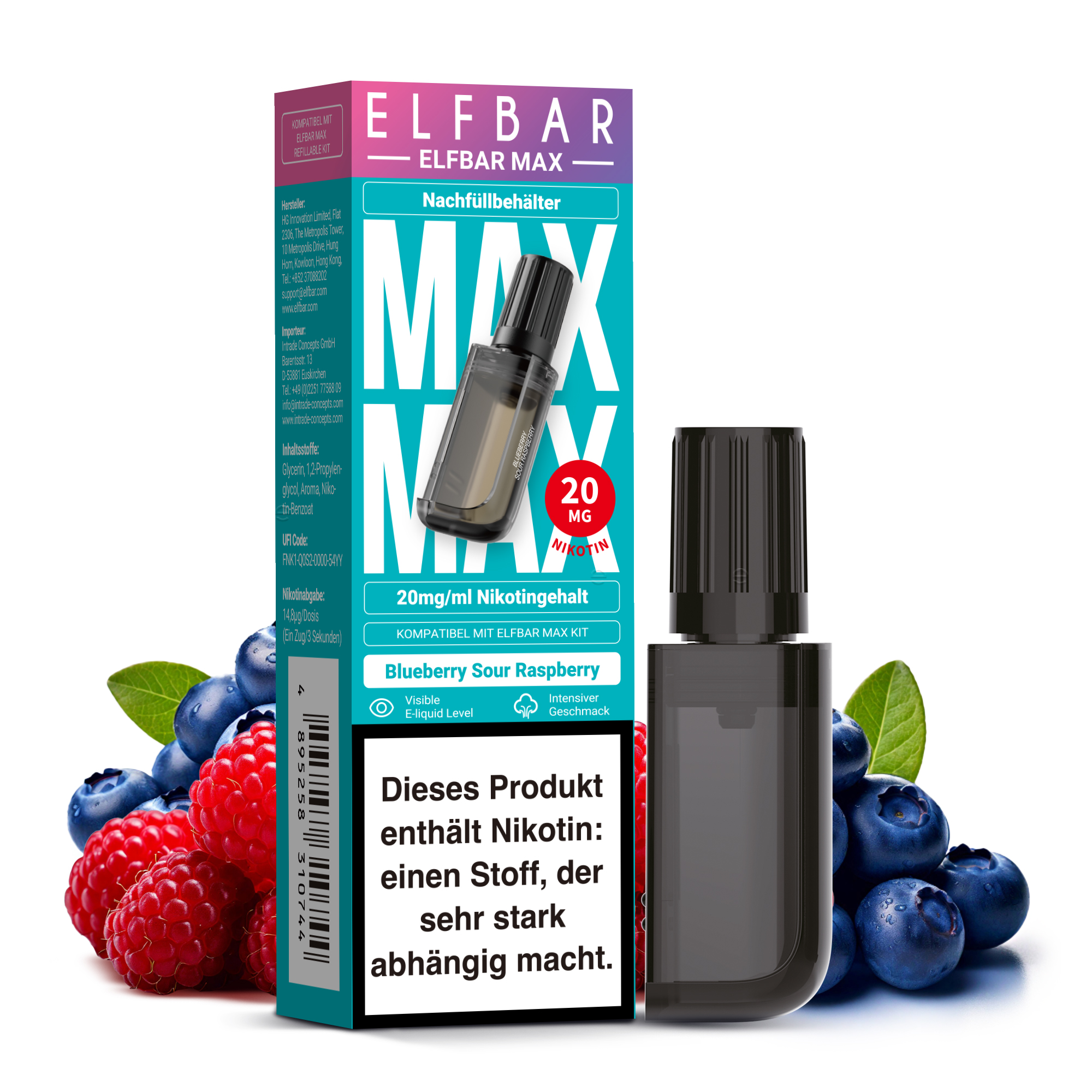 Elfbar Max - Blueberry Sour Raspberry - Nachfüllbehälter