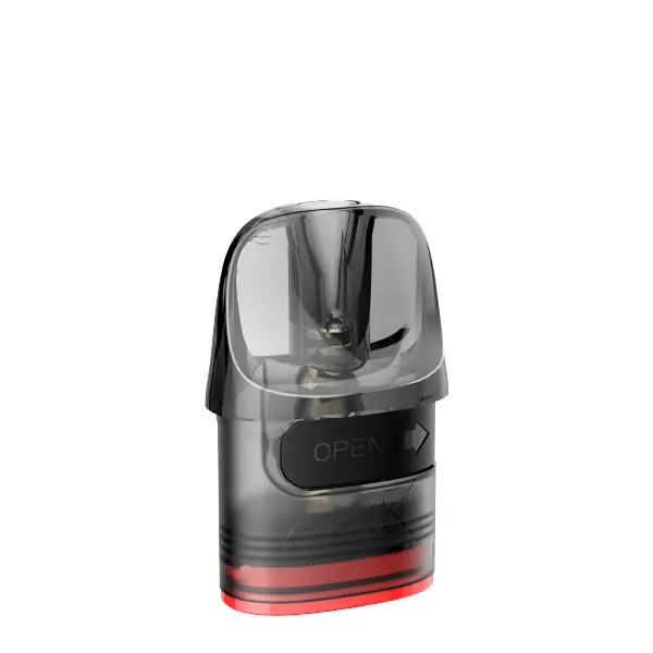 Lost Vape E Plus Dual Mesh Ersatz-Pod in Schwarz mit roter Basis, Einzelansicht