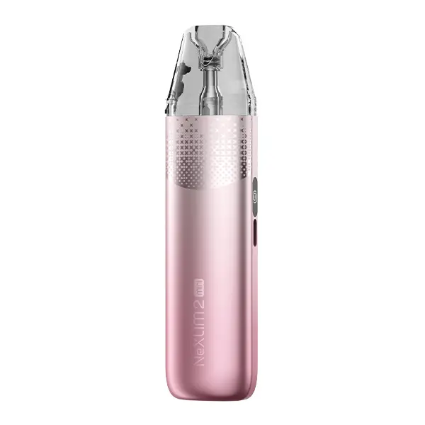 oxva-nexlim-2-mini-pod-kit-4.jpg Oxva NeXlim 2 Mini Pod Kit in Rosa – kompaktes Pod-System mit transparentem Kartuschen-Aufsatz, Frontansicht