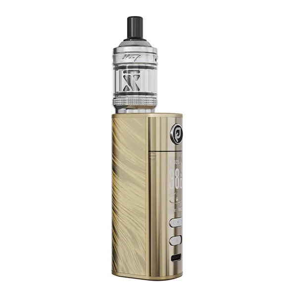 Eleaf iStick X40 GTL X Kit in Gold – kompaktes Komplett-Set mit GTL X Tank, seitliche Ansicht