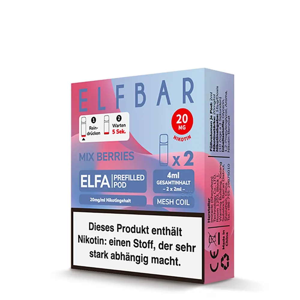 2x Elfbar Elfa CP Prefilled Pod - Mix Berries 20mg/ml
