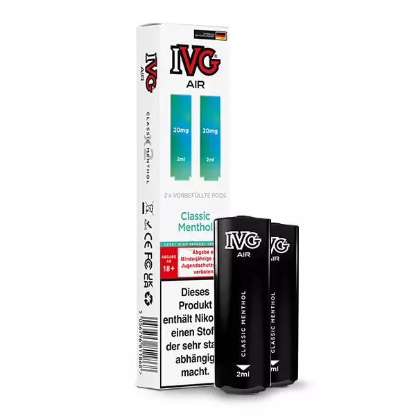 2x IVG Air Prefilled Pod - Classic Menthol - 20mg/ml 2x IVG Air Prefilled Pod - Classic Menthol - 20mg/ml