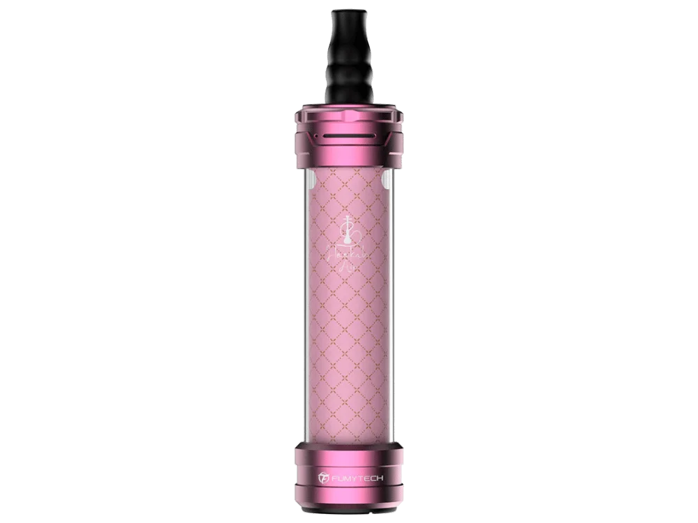 Fumytech Hookah Air Mini in Pink – zylindrisches E-Zigaretten-Set mit Diamantmuster und pinkem Mundstück