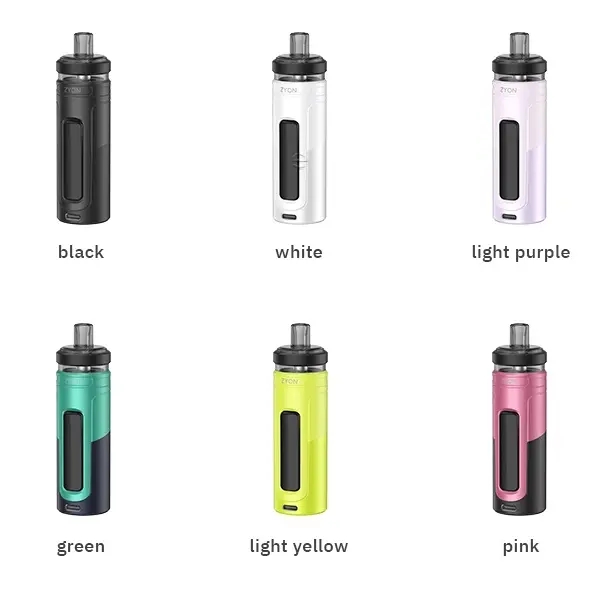 source650145.jpg Innokin Zyon Pod Kit in sechs Farben: Schwarz, Weiß, Lila, Grün, Gelb und Pink – Übersicht