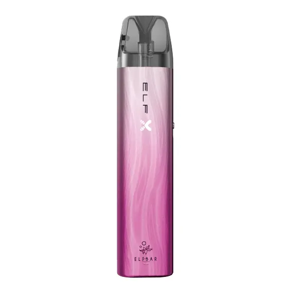 elfbar-ElfX-Kit-3.jpg Elfbar ELFX Refillable Kit Pod-System in Pink mit geschwungenem Farbverlauf, Frontansicht