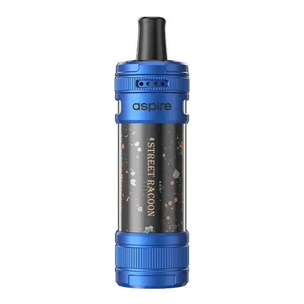 Aspire Magnum Nano Pod Kit in Blau-Schwarz, zylindrisches Pod-System mit transparentem Tank, Frontansicht